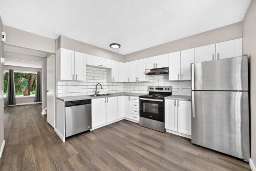 96 Erin Woods Boulevard Se, Calgary, AB - Indoor Photo Showing Kitchen With Stainless Steel Kitchen With Double Sink With Upgraded Kitchen