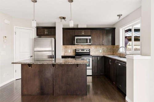 59 Elgin Meadows Park Se, Calgary, AB - Indoor Photo Showing Kitchen With Stainless Steel Kitchen With Upgraded Kitchen