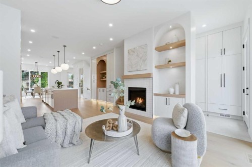 2714 3 Avenue Nw, Calgary, AB - Indoor Photo Showing Living Room With Fireplace