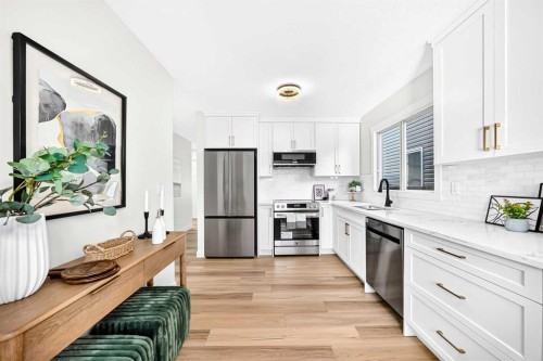 145 Sunvale Crescent Se, Calgary, AB - Indoor Photo Showing Kitchen With Stainless Steel Kitchen With Upgraded Kitchen