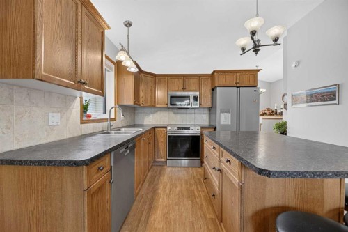 109 Willow Green, Olds, AB - Indoor Photo Showing Kitchen With Double Sink
