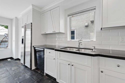 2622 24A Street Sw, Calgary, AB - Indoor Photo Showing Kitchen With Double Sink