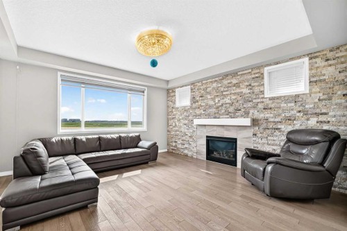 247 Cityscape Way Ne, Calgary, AB - Indoor Photo Showing Living Room With Fireplace