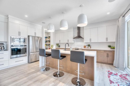 6 Legacy Woods Crescent Se, Calgary, AB - Indoor Photo Showing Kitchen With Upgraded Kitchen