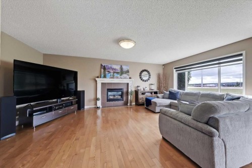 46 Spring View Sw, Calgary, AB - Indoor Photo Showing Living Room With Fireplace