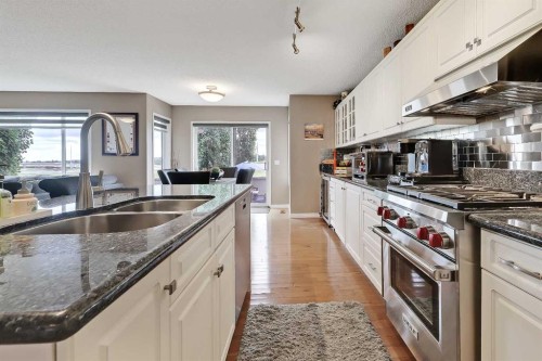46 Spring View Sw, Calgary, AB - Indoor Photo Showing Kitchen With Double Sink