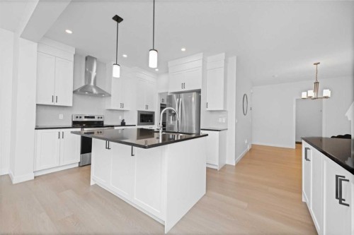 328 Homestead Grove Ne, Calgary, AB - Indoor Photo Showing Kitchen With Upgraded Kitchen