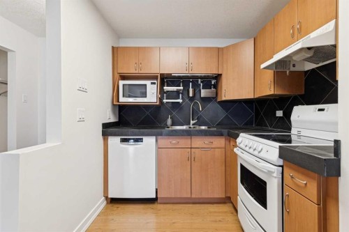 204-328 Cedar Crescent Sw, Calgary, AB - Indoor Photo Showing Kitchen