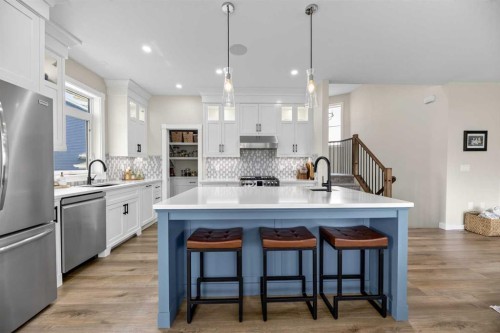 13 Keown Close, Olds, AB - Indoor Photo Showing Kitchen With Stainless Steel Kitchen With Upgraded Kitchen