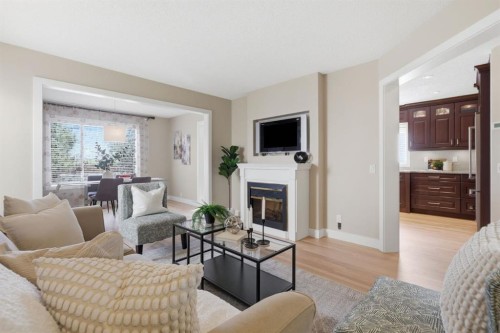 135 Douglas Woods Hill Se, Calgary, AB - Indoor Photo Showing Living Room With Fireplace