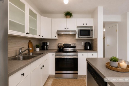 102-1835 10 Avenue Se, Calgary, AB - Indoor Photo Showing Kitchen With Double Sink