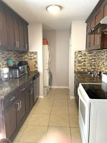 1611 Olympia Drive Se, Calgary, AB - Indoor Photo Showing Kitchen With Double Sink