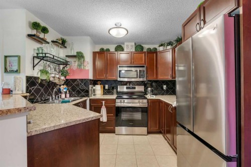 116-428 Chaparral Ravine View Se, Calgary, AB - Indoor Photo Showing Kitchen With Stainless Steel Kitchen With Double Sink