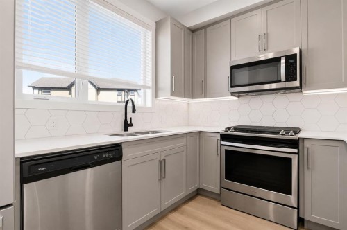 20 Evanscrest Park Nw, Calgary, AB - Indoor Photo Showing Kitchen With Double Sink With Upgraded Kitchen