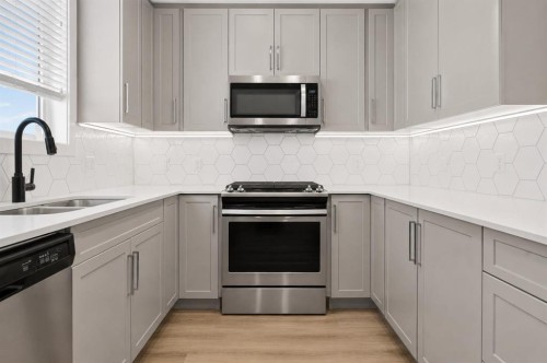 20 Evanscrest Park Nw, Calgary, AB - Indoor Photo Showing Kitchen With Double Sink With Upgraded Kitchen