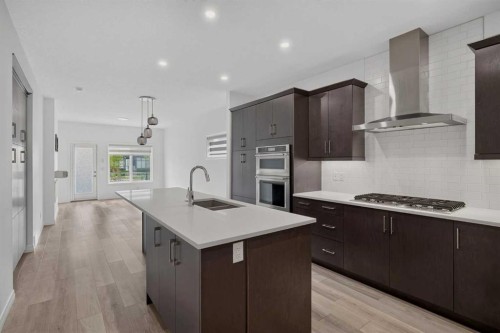 358 Marina Cove Se, Calgary, AB - Indoor Photo Showing Kitchen With Double Sink With Upgraded Kitchen