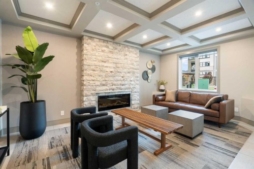 3109-80 Greenbriar Place Nw, Calgary, AB - Indoor With Fireplace