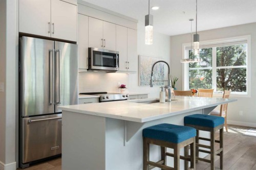 3109-80 Greenbriar Place Nw, Calgary, AB - Indoor Photo Showing Kitchen With Stainless Steel Kitchen With Upgraded Kitchen