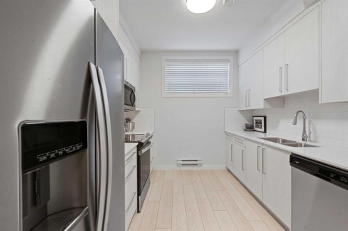 9941 Huxbury Drive Ne, Calgary, AB - Indoor Photo Showing Kitchen With Stainless Steel Kitchen With Double Sink