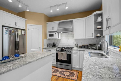 207 Hamptons Drive Nw, Calgary, AB - Indoor Photo Showing Kitchen With Stainless Steel Kitchen With Double Sink With Upgraded Kitchen