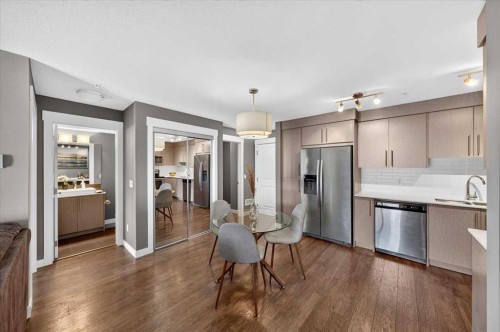 4203-302 Skyview Ranch Drive Ne, Calgary, AB - Indoor Photo Showing Kitchen With Stainless Steel Kitchen With Upgraded Kitchen