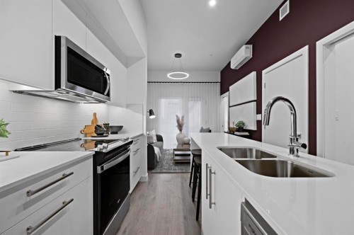 516-310 15 Avenue Sw, Calgary, AB - Indoor Photo Showing Kitchen With Double Sink With Upgraded Kitchen
