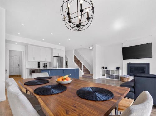 228 Masters Crescent Se, Calgary, AB - Indoor With Fireplace