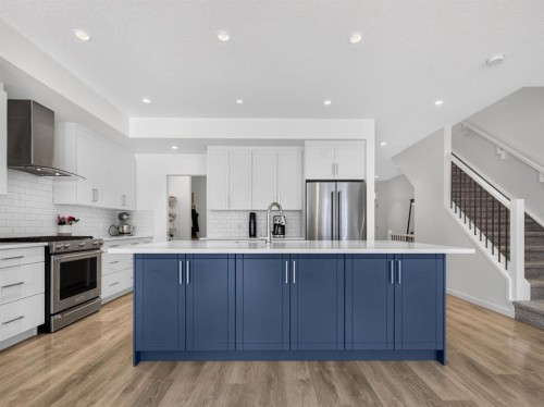 228 Masters Crescent Se, Calgary, AB - Indoor Photo Showing Kitchen With Stainless Steel Kitchen With Upgraded Kitchen