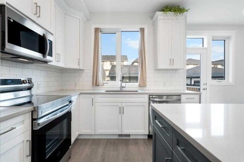 37 Verity Manor Sw, Calgary, AB - Indoor Photo Showing Kitchen With Stainless Steel Kitchen With Upgraded Kitchen