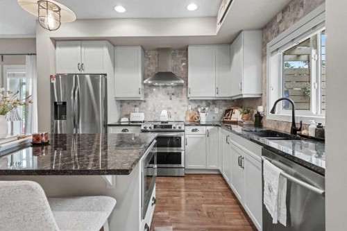 99 Mahogany Row Se, Calgary, AB - Indoor Photo Showing Kitchen With Stainless Steel Kitchen With Upgraded Kitchen