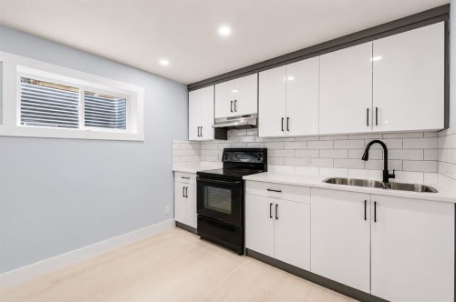 755 Penbrooke Road Se, Calgary, AB - Indoor Photo Showing Kitchen With Double Sink