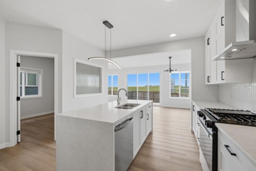 212 Lewiston Landing Ne, Calgary, AB - Indoor Photo Showing Kitchen With Double Sink With Upgraded Kitchen
