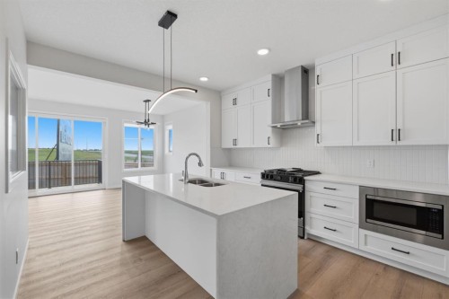 212 Lewiston Landing Ne, Calgary, AB - Indoor Photo Showing Kitchen With Double Sink With Upgraded Kitchen