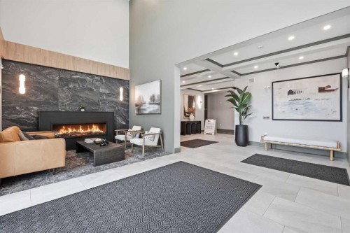 1410-81 Arbour Lake View Nw, Calgary, AB - Indoor Photo Showing Other Room With Fireplace