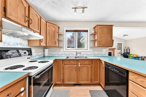 216 Millbank Road Sw, Calgary, AB - Indoor Photo Showing Kitchen With Double Sink