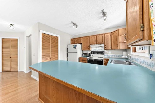 216 Millbank Road Sw, Calgary, AB - Indoor Photo Showing Kitchen With Double Sink