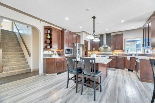 101 Hawkmere Place, Chestermere, AB - Indoor Photo Showing Kitchen With Stainless Steel Kitchen With Upgraded Kitchen