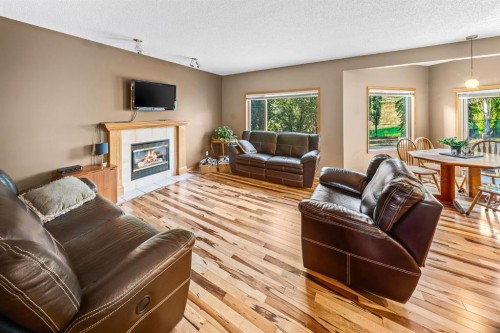30 Gleneagles View, Cochrane, AB - Indoor Photo Showing Living Room With Fireplace