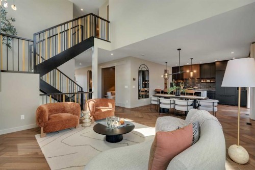 147 Siltstone Place, Balzac, AB - Indoor Photo Showing Living Room