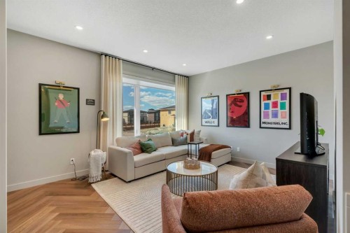 147 Siltstone Place, Balzac, AB - Indoor Photo Showing Living Room