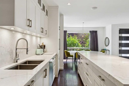 4417 16A Street Sw, Calgary, AB - Indoor Photo Showing Kitchen With Double Sink With Upgraded Kitchen