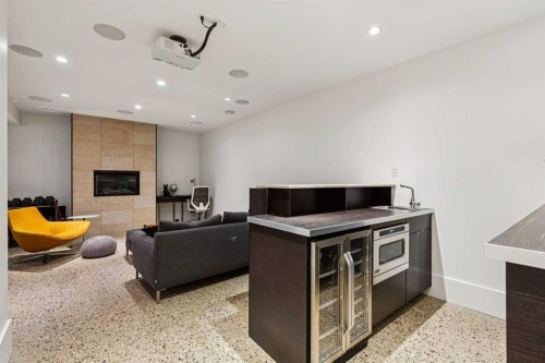 4417 16A Street Sw, Calgary, AB - Indoor With Fireplace