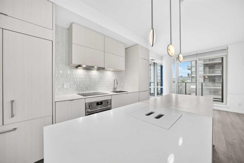 218-615 6 Avenue Se, Calgary, AB - Indoor Photo Showing Kitchen With Upgraded Kitchen