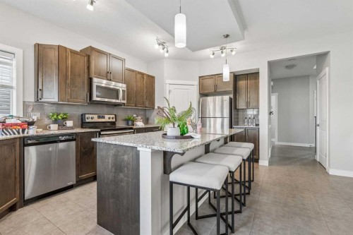 172 Brightoncrest Point Se, Calgary, AB - Indoor Photo Showing Kitchen With Stainless Steel Kitchen With Upgraded Kitchen