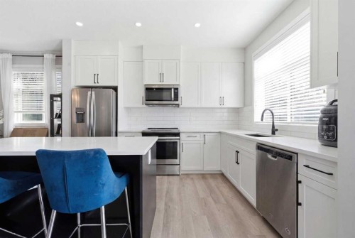 146 Sage Meadows Gardens Nw, Calgary, AB - Indoor Photo Showing Kitchen With Upgraded Kitchen