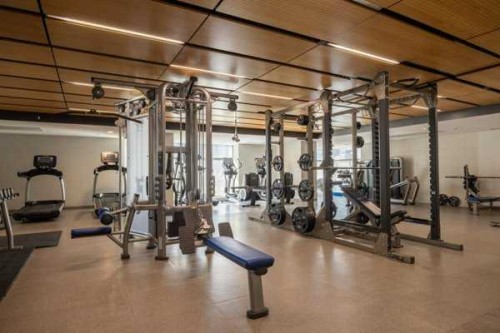 2407-1188 3Rd Street Se, Calgary, AB - Indoor Photo Showing Gym Room