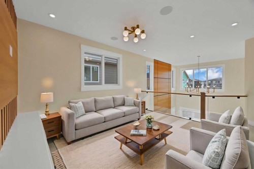 506 Waterford Rise, Chestermere, AB - Indoor Photo Showing Living Room