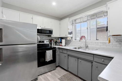3056 32A Street Se, Calgary, AB - Indoor Photo Showing Kitchen With Double Sink
