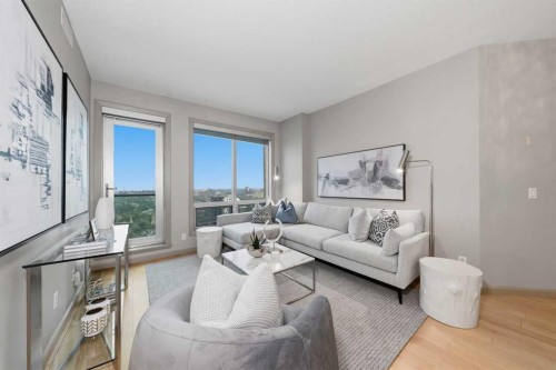 1808-210 15 Avenue Se, Calgary, AB - Indoor Photo Showing Living Room