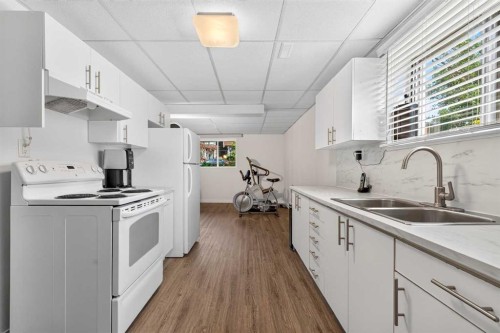 2301 4 Avenue Nw, Calgary, AB - Indoor Photo Showing Kitchen With Double Sink